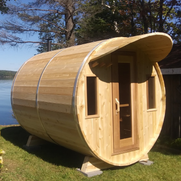 7'x8' Barrel Sauna (option to add 2' porch or 4' changeroom)