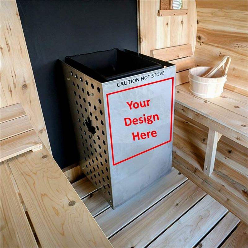 Custom stainless steel sauna wood stove heat shield