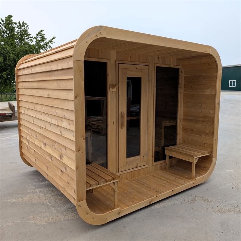 Sauna Luna 8 × 8 pi avec porche de 2 pi