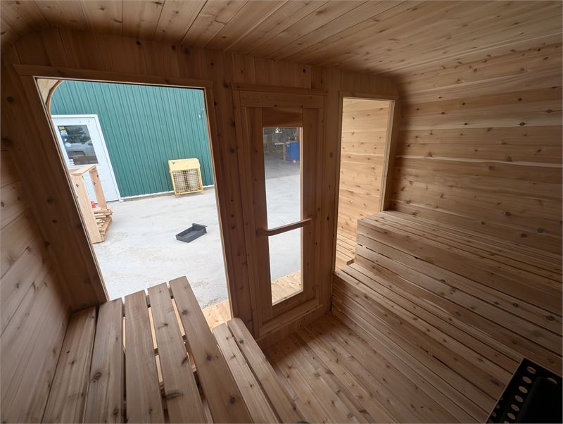 Sauna Luna 8 × 8 pi avec porche de 2 pi — vue 3