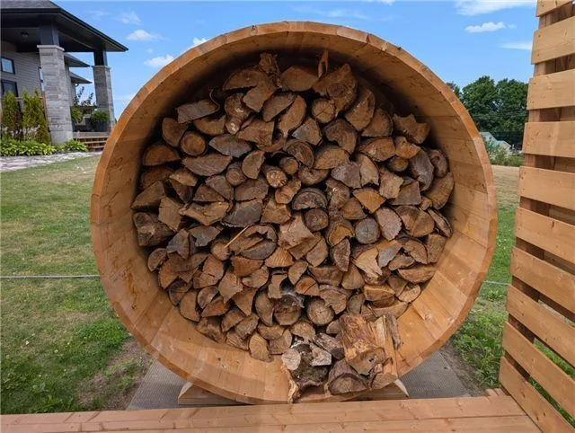 Wood storage barrel