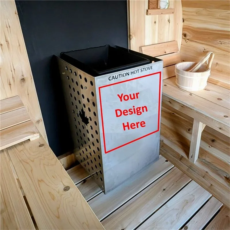 Custom stainless steel sauna wood stove heat shield